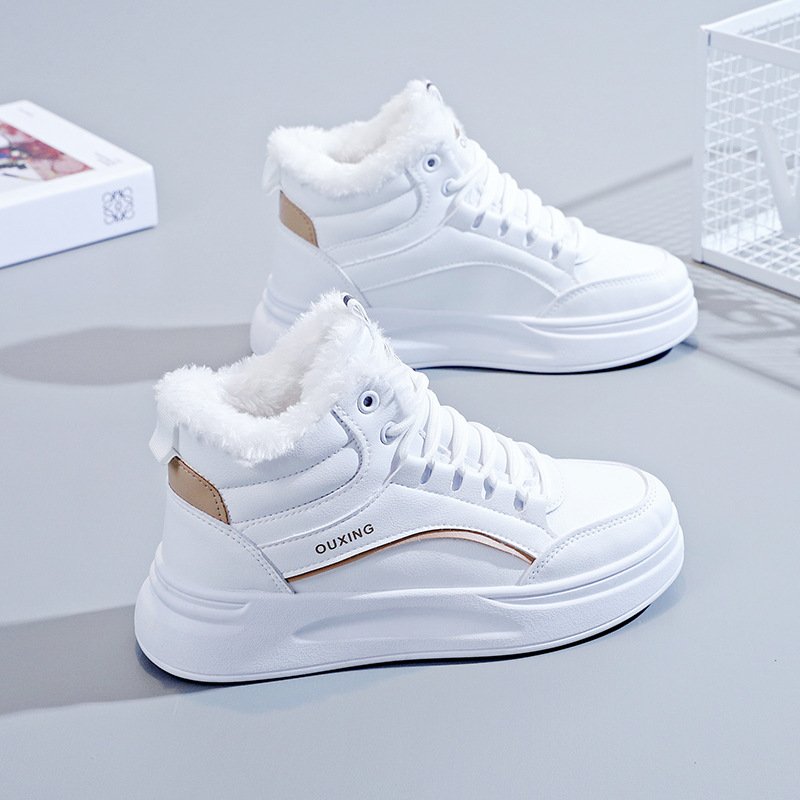 Fleece-lined High-top Insulated Casual Cotton Shoes - Image 2