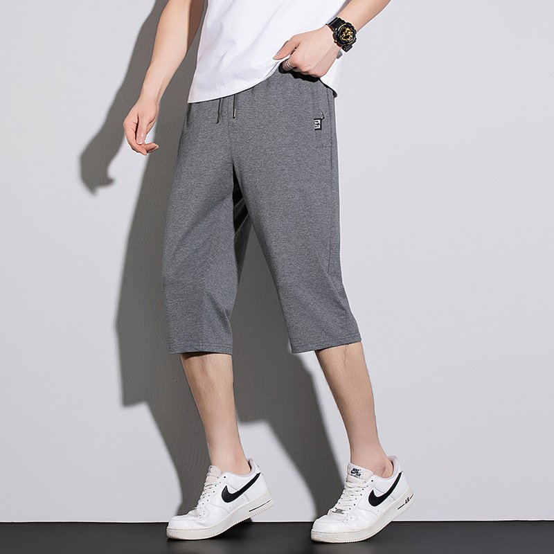 Summer New Mens Casual Ice-Silk Cropped Pants - Image 8
