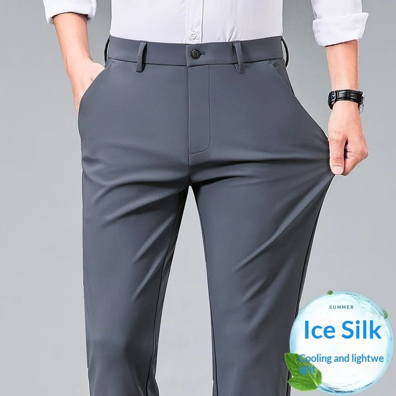 Straight-leg Stretch Mens Casual Dress Pants - Image 10