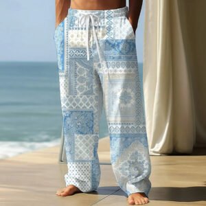 Mens Casual Pants With Digital Print European And American Style