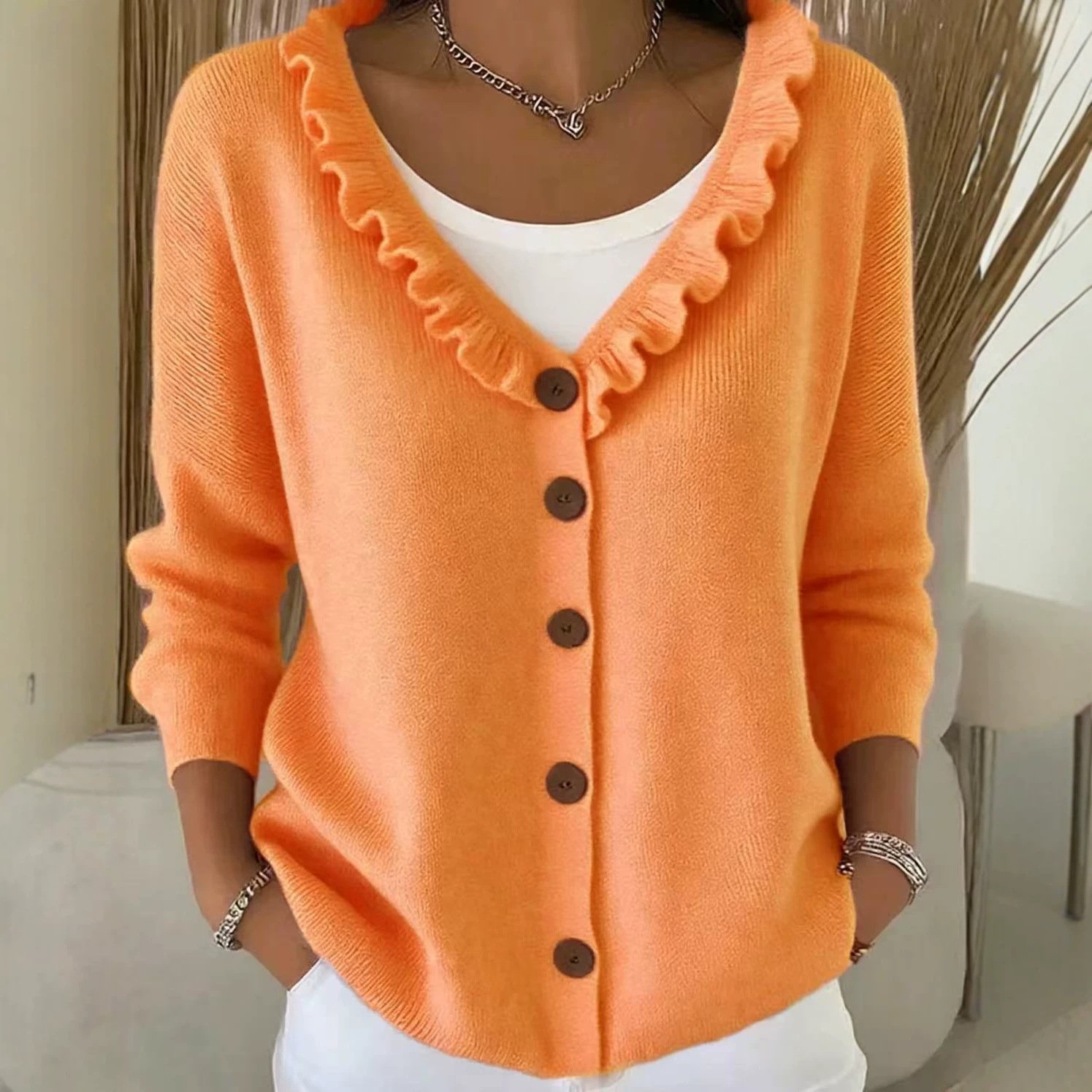 Single-breasted Cardigan Sweater Womens Coat