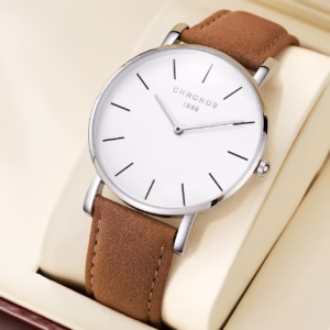 CHRONOS Men'S Timeless Fashion Watch, Featuring No Second Hand, Elegant Casual Waterproof Quartz Timepiece for Outdoor Activities, Professional Settings, And Everyday Use, Ideal Gifts for Family And Male Friends During Holidays
