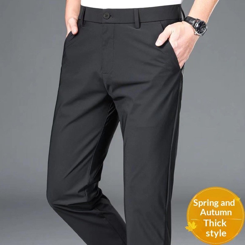 Straight-leg Stretch Mens Casual Dress Pants - Image 8