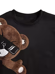 Men's Long Sleeve Crew Neck Sweatshirt, New Autumn/Winter Style, Bear Design, Casual Loose Fit Top - Image 3