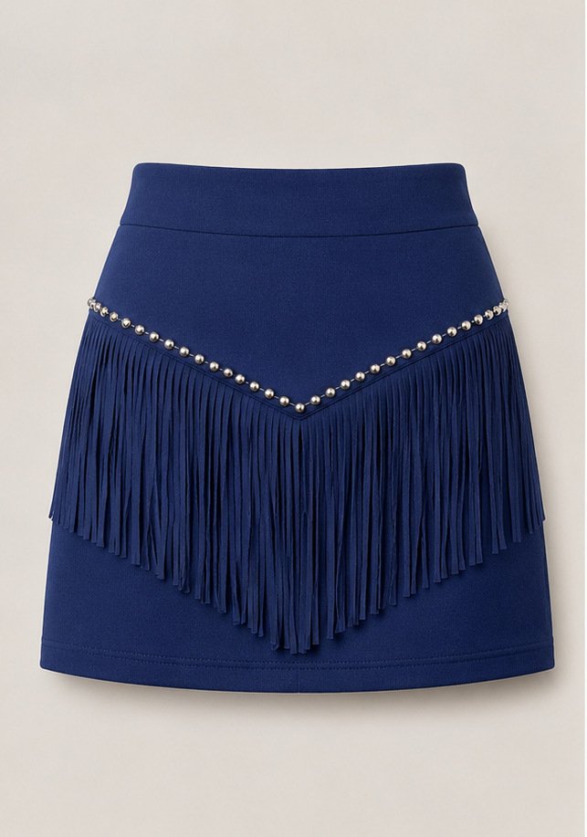 Retro Tassel-studded Faux Suede A-line Mini Skirt - Image 8