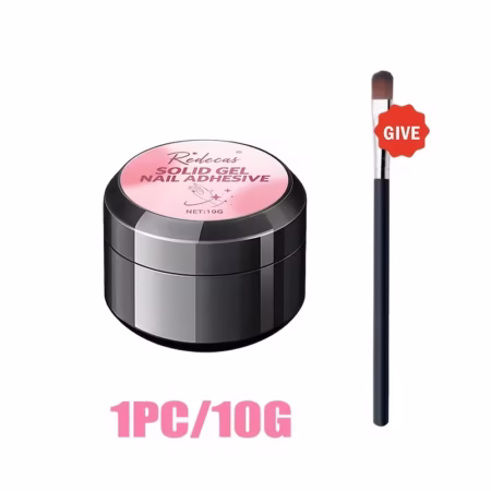 Strong Nail Solid Gel, Includes a Nail Art Brush, Ultra-fast Strong Nail Tip Solid Glue, Suitable for Bonding Broken Nails, Super Strong False Nail Glue, Long-lasting Nail Solid Gel, for Bonding Hand and Foot Nail Patches, Nail Gem Bonding - Image 2