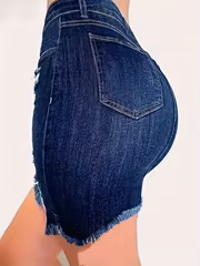 High Stretch Ripped Bodycon Skirt | Casual Style, Solid Color, Suitable for Spring/Summer/Fall - Image 4