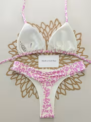2pcs Full-body Print Leopard Print, Sexy Lace-up Backstrap, Back-revealing Swimsuit Bikini, Perfect for Vacations, Beaches, Stages, and Concerts in the Summer. - Image 3