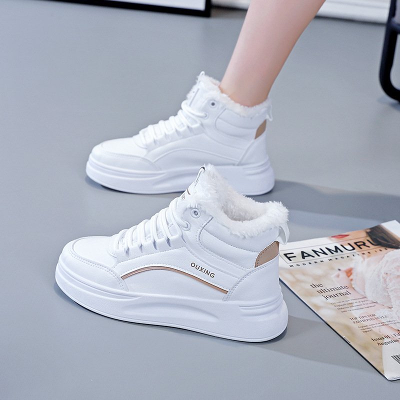 Fleece-lined High-top Insulated Casual Cotton Shoes - Image 3