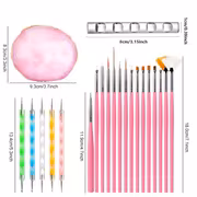Nail Art Palette And Brush 22pcs/SET Design Tip Painting Drawing Display Carving Dotting Pen Acrylic Gel Polish DIY Manicure Set Tools - Image 4