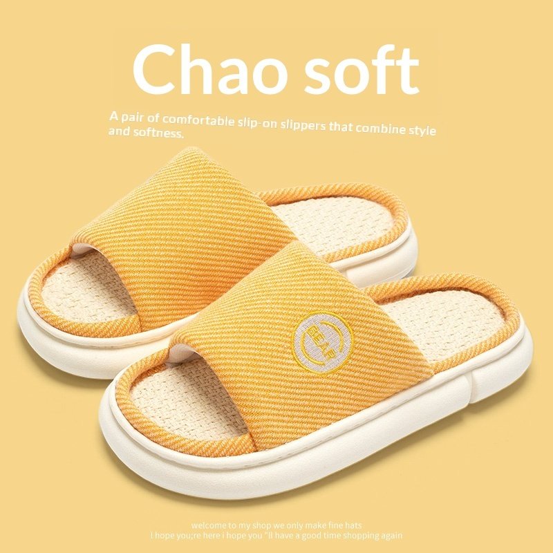 Household Spring And Autumn Indoor Home And Office Cotton And Linen Slippers - Image 8