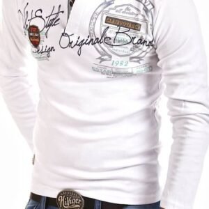 Lapel Printed Long Sleeved T Shirt Autumn And Winter