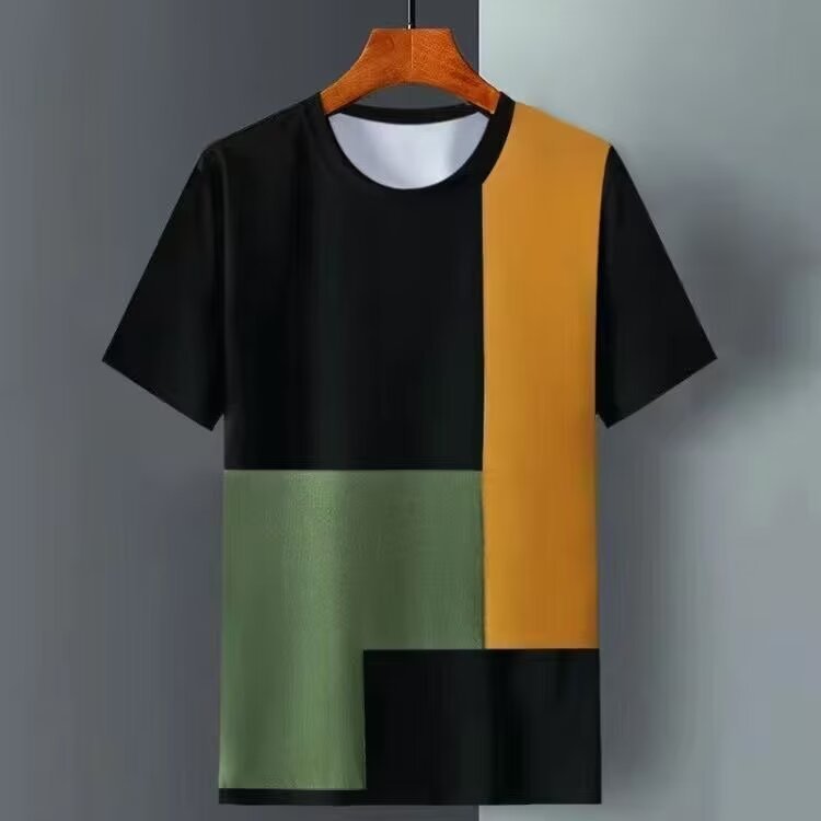 Summer Ice Silk Short Sleeve T-shirt Men - Image 3