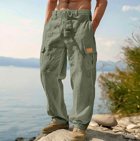 Four-season Thin Loose-fit Multi-pocket Workwear Casual Wide-leg Long Pants - Image 7