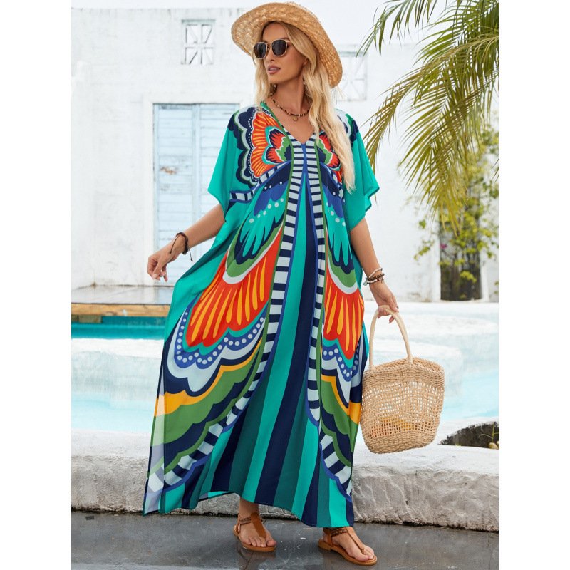 Real-shot European And American Cross-border Printed Robe - Image 6