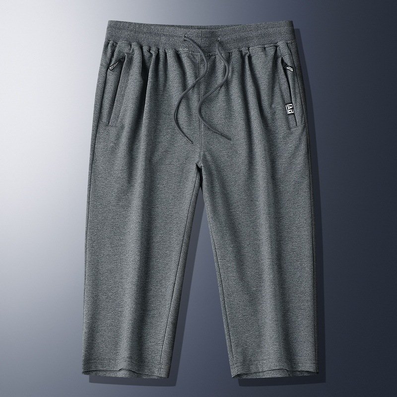 Summer New Mens Casual Ice-Silk Cropped Pants - Image 2