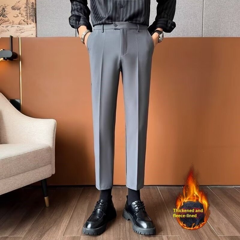Lightly Mature-style Mens Tailored Trousers With A High-end Slim-fit Look - Image 4