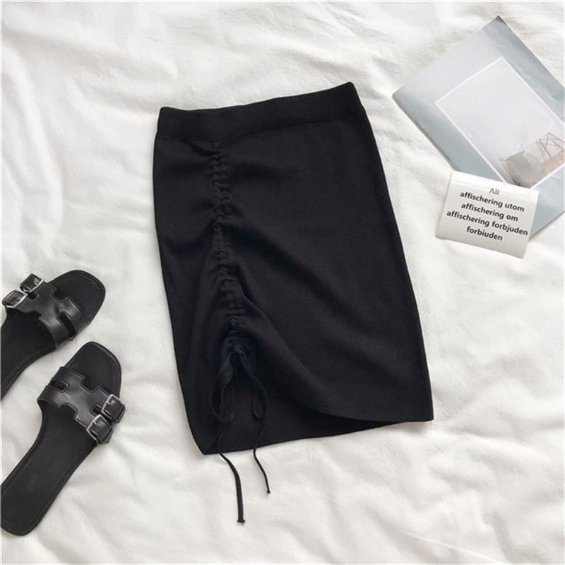Hot Girl Hip Skirt Design High Waist With Straps Stretch Knitted Women's Skirt - Image 8