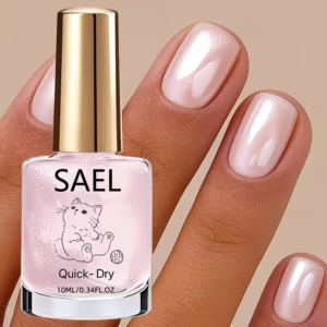 Pink Mother-Of- Fortifying Oil - Quick-Drying, No Lamp Needed, Durable Formula, Pearlescent Effect Brightens Nails, Suitable for Weak Or Soft Nails, Exclusive to Busy Professionals