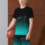Fashionable Short-Sleeve T-Shirt And Loose Shorts Set for Teenage Boys, for Outdoor, for Teenager, For Teenager