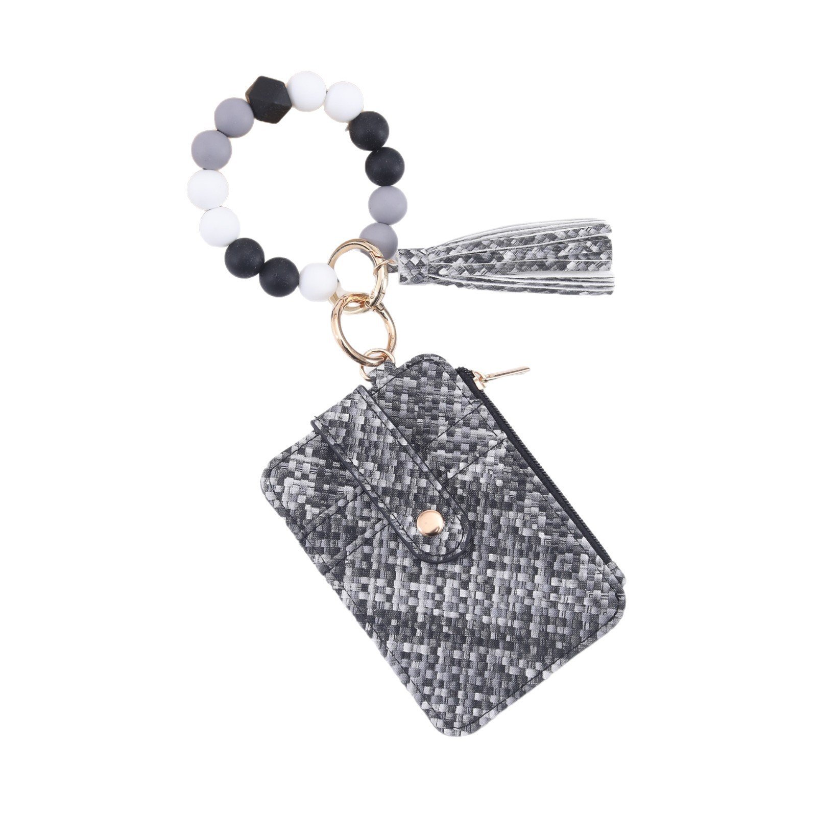 Silicone Bead Bracelet Weaving Pattern Card Holder Coin Purse - Image 9