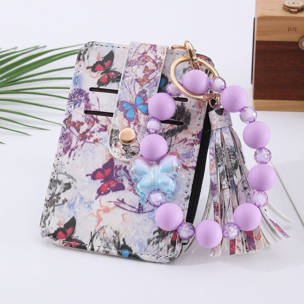 Multi-card Slot Zippered Coin Purse With A Tassel Charm - Image 4