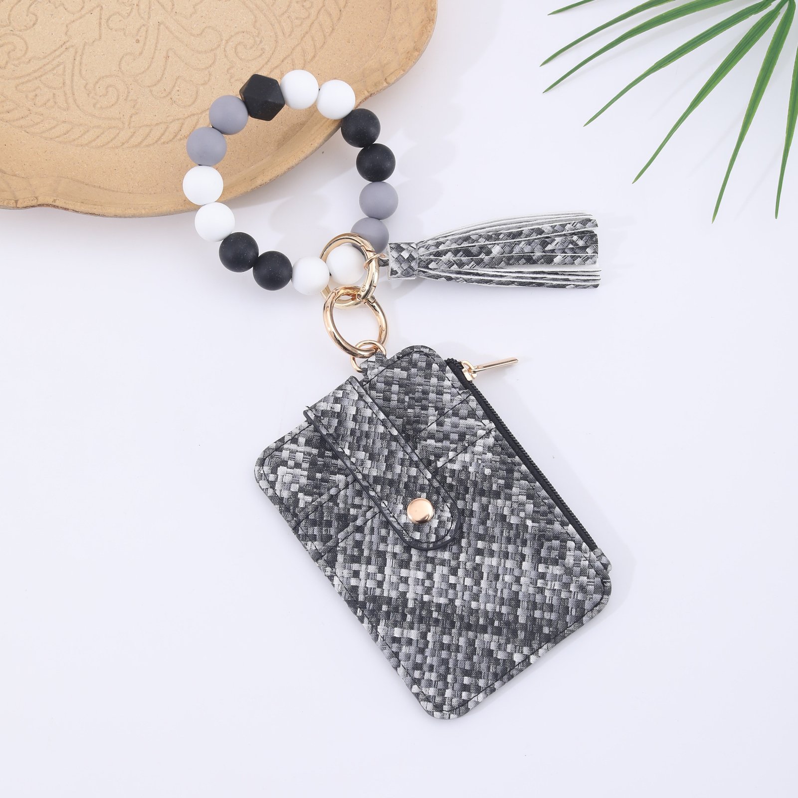 Silicone Bead Bracelet Weaving Pattern Card Holder Coin Purse - Image 10
