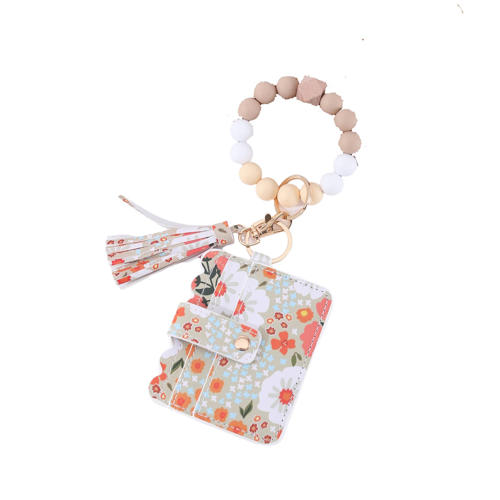 Printed Leather Wallet Keychain For Women - Image 10