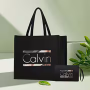 Two-Piece Set Bag Handbag, with Letter Printing - Spacious And Durable, Including a Matching Makeup Bag, Magnetic Closure - Perfect for - Image 8