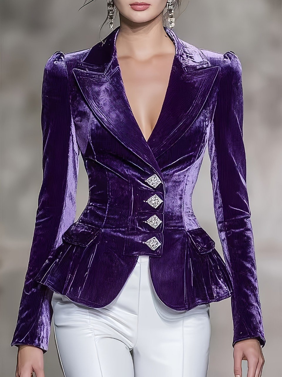 New Slim-fit Retro Womens Blazer Suit Jacket - Image 2