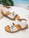 1 Pair Girls' Bow PU Anti-Slip Toe Clip Beach Sandals, Fashionable And Suitable For Beach Wear - Image 10