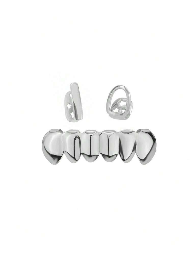 1 Set Shiny Vertical Striped Hollow Combination 6 Shiny Tooth Decor Accessories, Unisex For Party, Daily Wear - Image 12