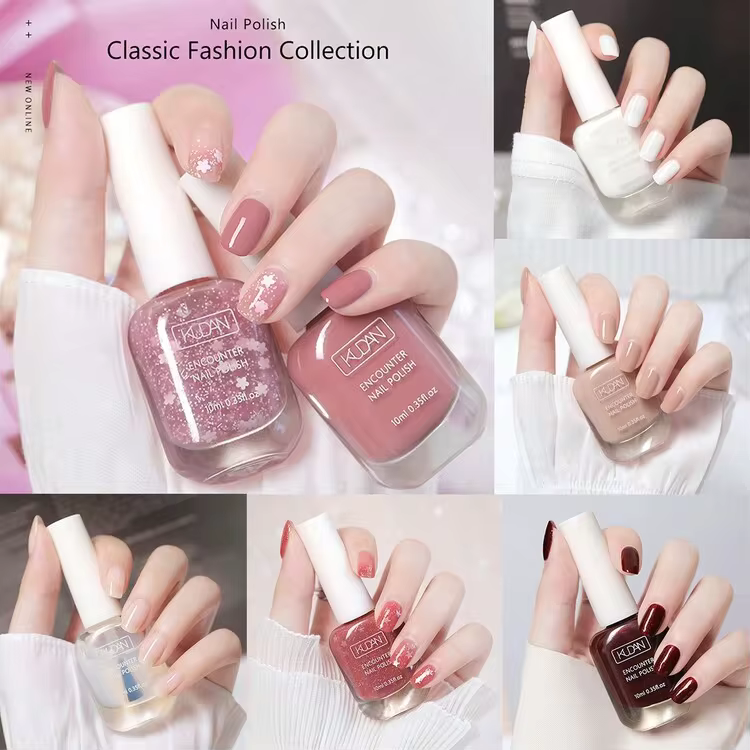 10ml Nail Polish - Quick Drying Nail Polish, Pinkish Black White Red Nail Polish, Glossy And Nail Polish For Nail Art Manicure At Home Salon Nails - Image 2