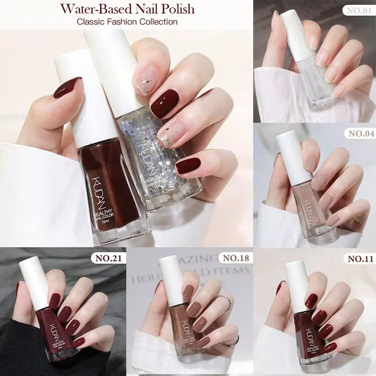 10ml Peelable Water-Based Nail Polish, Odorless, Free Baking Quick Drying Lasting Nail Lacquer For Salon DIY At Home, Multicolor For Choice Nails - Image 3
