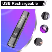 A Compact Black 395Nm Mini Flashlight, This Portable Purple Lamp Is Designed for Nail Polish And Features a Countdown Timer. It Is USB Rechargeable And Offers Two Lighting Modes, Making It Suitable for Both Nail And Detecting Pet Urine Stains - Image 3