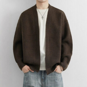 Retro-style Loose-fit Casual Chic Versatile Knit Sweater Cardigan