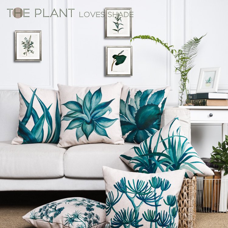 Sheets Cactus Pattern Cushion Cover Printed Polyester Pillow Case 45 45CM Throw Pillow Case Decorative For Home Office Room - Image 2