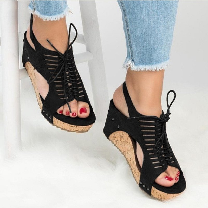 High heel women's sandals laser mesh - Image 6