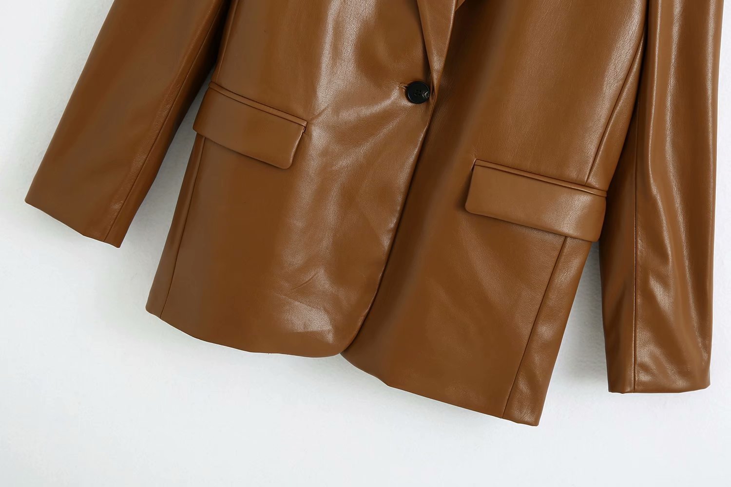 European And American Pu Imitation Leather Suit Jacket Women - Image 5