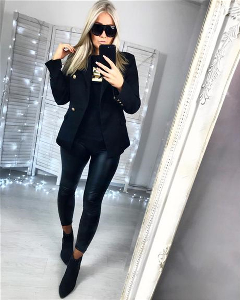 Ladies High Elastic PU Leather Pants Tight Leggings - Image 6