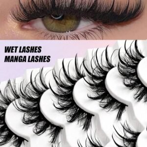 Asiteo 7 Pairs Fluffy Faux Mink Eyelashes, Create Fashionable Makeup, Lengthening & Volumizing, Natural Curl & Moisture