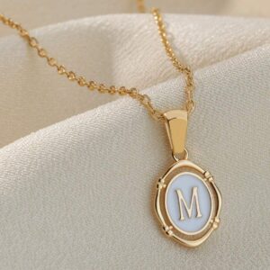 New Style Initial Enamel A-Z Letter Golden Drip Oil Technology Necklace For Women Exquisite Pendant Banquet Fashion Jewelry Gift