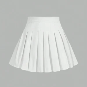 SHEIN MOD Solid Color Side Zipper Casual Pleated Skirt