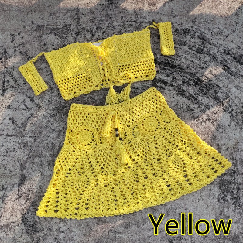 Hand-crocheted Bikini Top Mini Skirt - Image 4