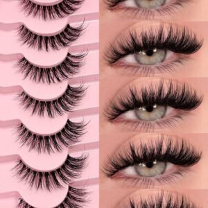 Asiteo 7 Pairs Luxury Fluffy False Eyelashes - Thick & Long, 3D Lashes, Reusable, Soft & Lightweight, Mink-Like Lash Strips For Alluring Eye Makeup