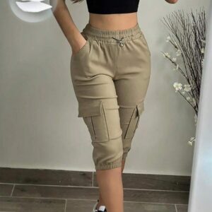 Zolique Women's Solid Color Simple Daily Long Pants