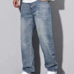 Manfinity Homme Men Washed Faded Denim Jeans