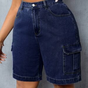 Slaydiva Plus Size Denim Shorts, Minimalist Fashion, Casual Everyday Wear