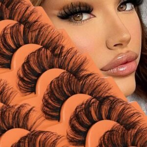 10 Pairs Full Set False Eyelashes, Russian Lashes, D Curl Fluffy Mink-Like, Cat Eye Extended, Natural Thick, Lash Extension, Travel Makeup Essential, False Lashes