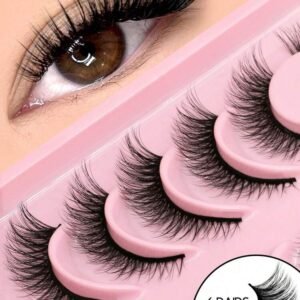 6 Pairs False Eyelashes Cat Eye Eyelashes Fox Eye Lashes End Eye Elongated Fake Lashes Faux Mink Lashes Natural Look Eyelashes Short Lash Extension Makeup